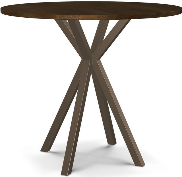 Amisco Customizable Asterisk Round Bar Table with Solid Birch Top-0