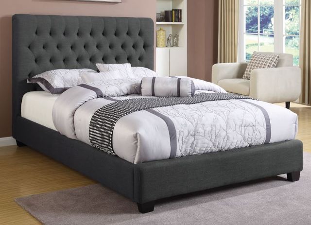 Coaster® Chloe Charcoal Queen Upholstered Bed-1