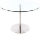 Furnishings' Mate Customizable Aris Glass Top 42'' Dining Table with Brushed Stainless Steel Base-0
