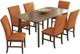 Elements International Santa Barbara 7-Piece Orange/Walnut Rectangular Dining Set-0