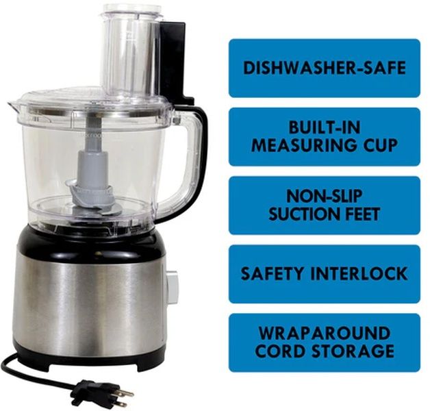 Kenmore® 11 Cup 500W Stainless Steel Food Processor and Vegetable Chopper-3