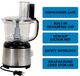 Kenmore® 11 Cup 500W Stainless Steel Food Processor and Vegetable Chopper-3