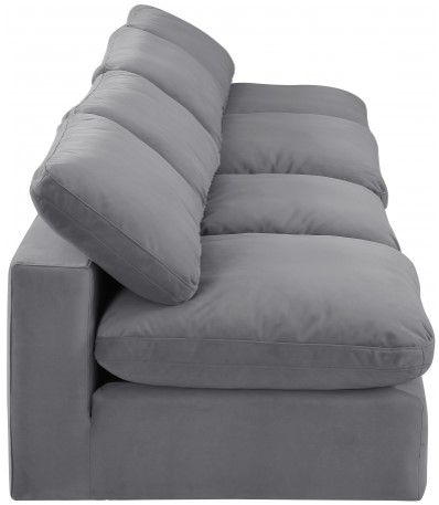 Meridian Furniture Comfy 4-Piece Gray Velvet Armless Sofa -2