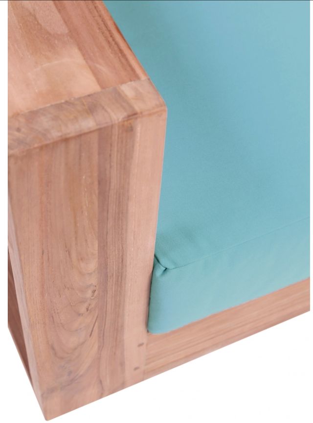 Meridian Furniture Tulum Sea Blue Fabric Outdoor Accent Loveseat-3