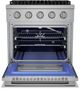 Hauslane HausPro 30" Stainless Steel Pro-Syle Dual Fuel Range with Stainless Steel Knobs-2