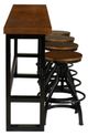 Powell® Haywood 5-Piece Black/Brown Sofa Bar Table Set-3