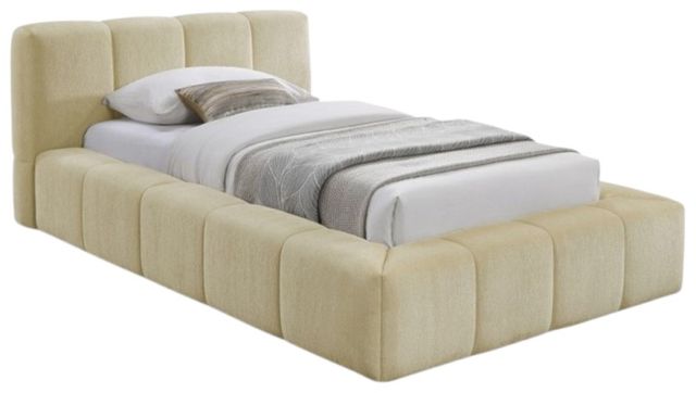 Meridian Furniture Carlin Beige Twin Upholstered Panel Bed-0
