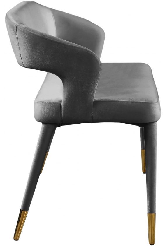 Meridian Furniture Destiny Grey Velvet Bench-2