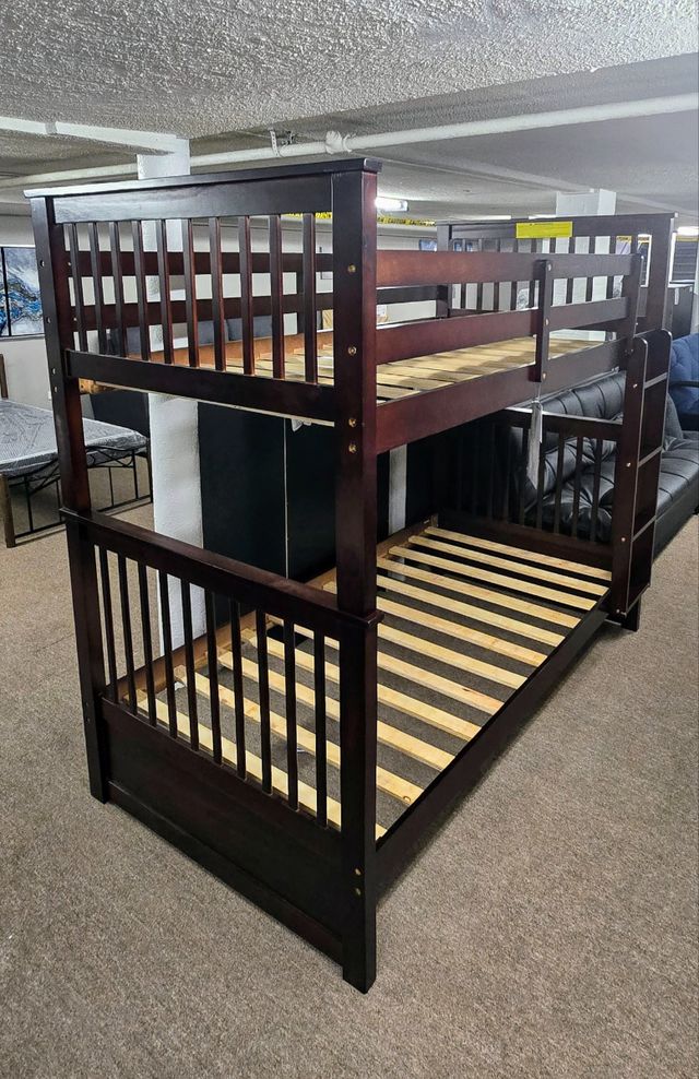 Espresso Loft Bunk Bed (Single over Single-2