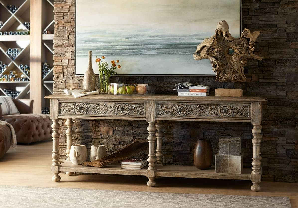 Hooker Furniture Hill Country Bexar Sandstone Leg Huntboard - Thumbnail 2