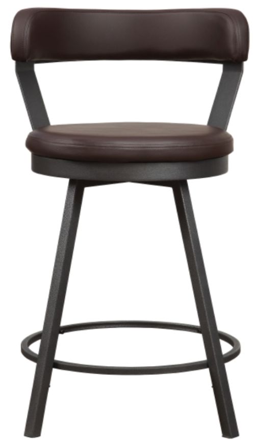 Homelegance® Appert Brown/Dark Gray Swivel Counter Height Chair-2