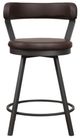 Homelegance® Appert Brown/Dark Gray Swivel Counter Height Chair-2
