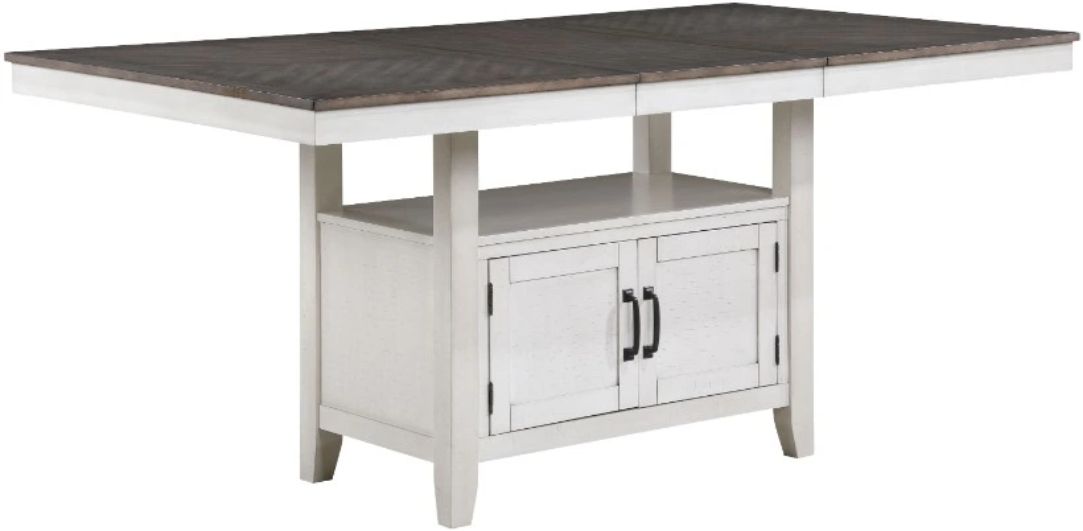 New Classic® Home Furnishings Richland White Counter Height Dining Table with Brown Top 