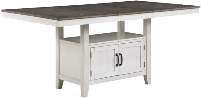 New Classic® Home Furnishings Richland White Counter Height Dining Table with Brown Top -0