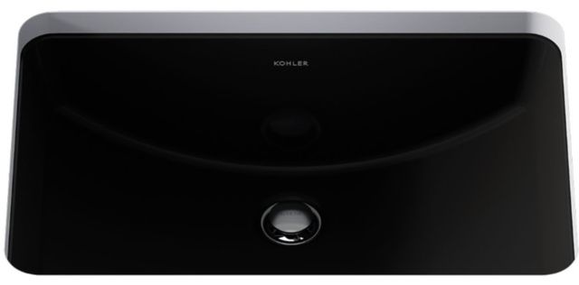 Kohler Ladena® Black 23.25" Rectangular Undermount Bathroom Sink-4