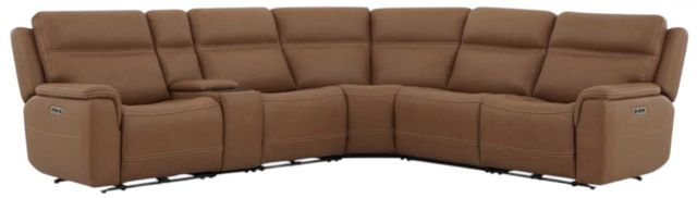 Flexsteel® Sawyer Harvest Leather Power Reclining Sectional with Power Headrests and Lumbar with Custom Layout Options-0