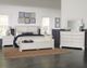 Vaughan-Bassett Scotsman Cream Queen Panel Bed with Elder's Storage Bench Footboard-1