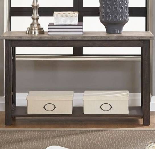Liberty Furniture Heatherbrook Ash Top Sofa Table with Charcoal Base-3
