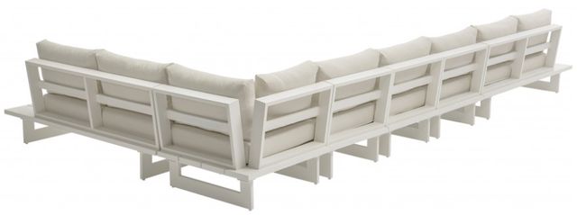 Meridian Furniture Maldives 3-Piece Cream/White Aluminum/Fabric 102" Outdoor Modular Sectional-2