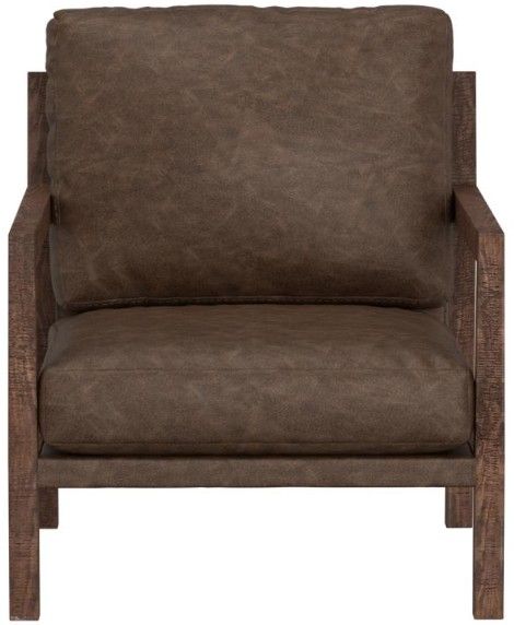 International Furniture Direct Milan Brown/Lacquer Brown Accent Chair-1
