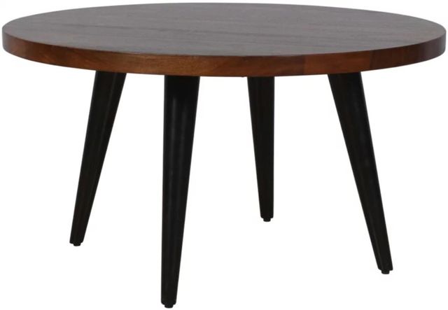 Jofran Inc. Prelude Walnut Round Cocktail Table with Black Base-0