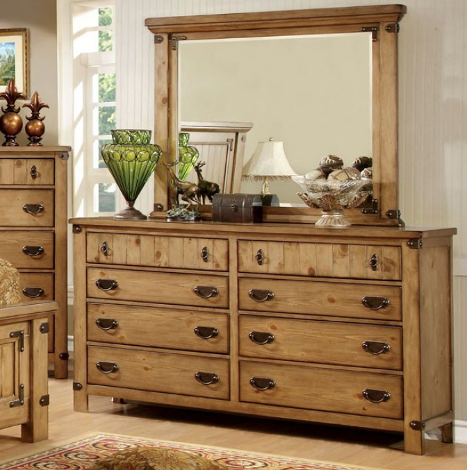 Furniture of America® Pioneer Weathered Elm 5-Piece Queen Bedroom Collection-3