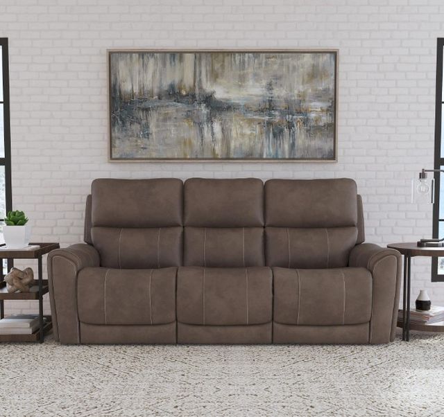 Flexsteel® Carter Cappuccino Power Reclining Sofa with Console-1