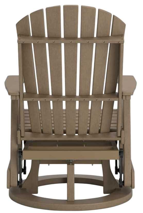 Signature Design by Ashley® Hyland Wave Driftwood Plastic Outdoor Swivel Glider Chair-4