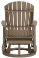 Signature Design by Ashley® Hyland Wave Driftwood Plastic Outdoor Swivel Glider Chair-4