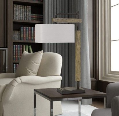 Cal® Lighting & Accessories Alloa Dark Bronze/Gray Desk Lamp-1