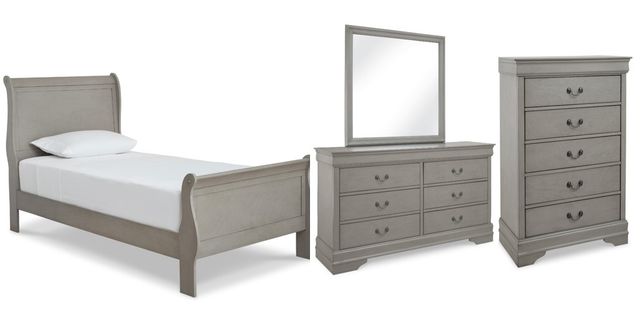 Signature Design by Ashley® Kordasky 4-Piece Gray Twin Sleigh Bed Set-0