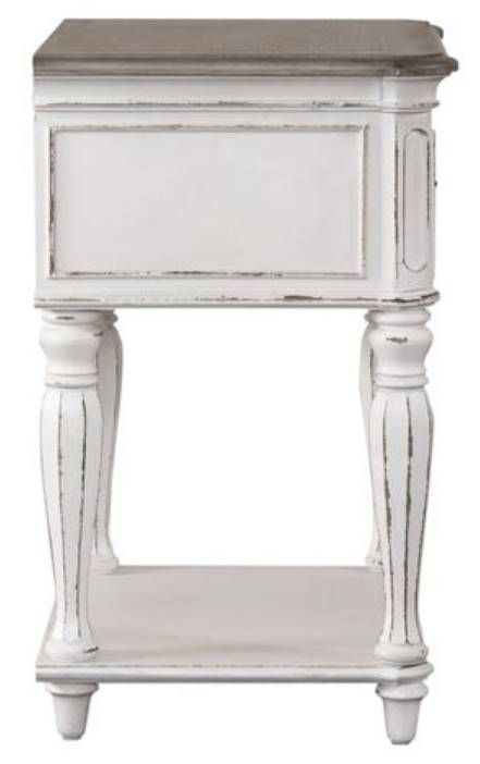 Liberty Furniture Magnolia Manor Antique White/Weathered Bark Open Nightstand-3