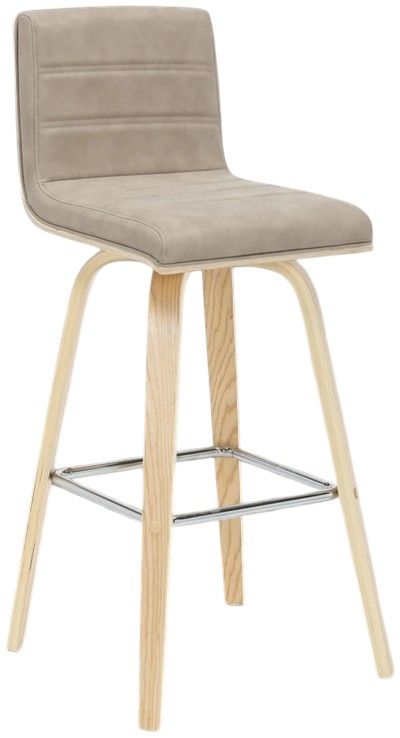 Armen Living Vienna 3-Piece Oak/Vintage Taupe Swivel Barstool Set-0