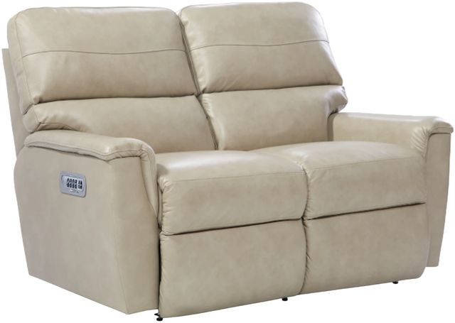 La-Z-Boy® Ava Ivory Leather Power Reclining Loveseat with Headrest and Lumbar-0