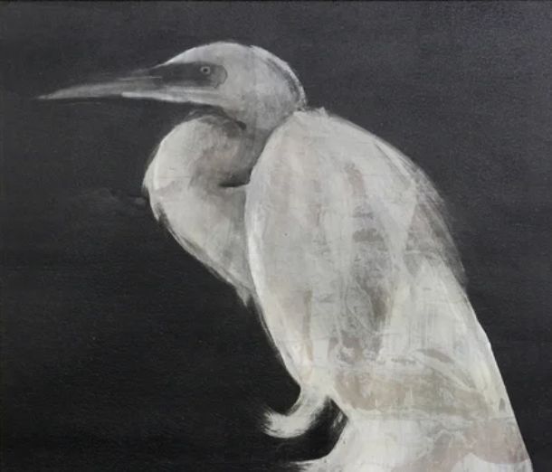 Stylecraft Textured Egret I Black/White Wall Art-1