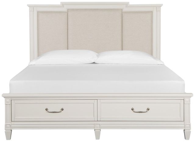 Magnussen Home® Willowbrook Egg Shell White/Natural California King Upholstered Storage Panel Bed-1
