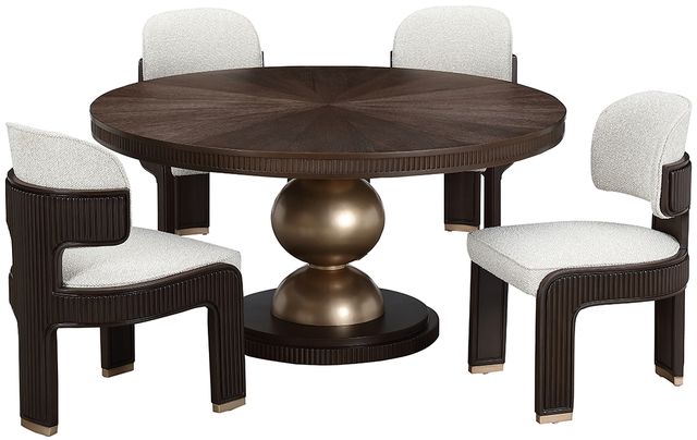 Michael Amini® West Kensington Medium Espresso Round Dining Table-2