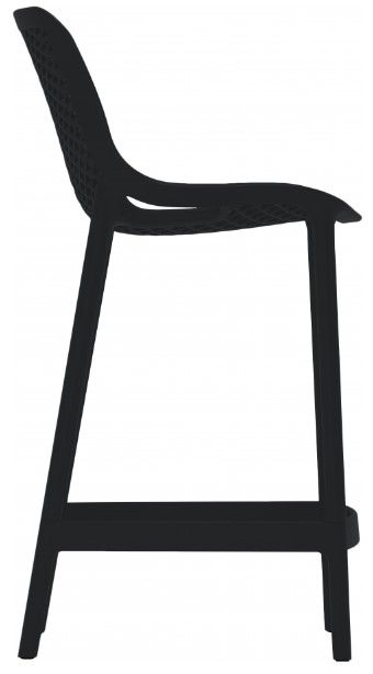 Meridian Furniture Mykonos 4-Piece Black Polypropylene Plastic Outdoor Patio Stool Set-3