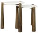 Uttermost® Claridge 2-Piece White Marble Top Nesting Table Set with Antique Gold Legs-3