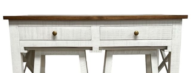 Million Dollar Rustic 3-Piece White Kitchen Island with Stool Set-1