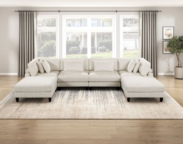 Homelegance® Robstown 6-Piece Beige Modular Sectional with Ottomans-1