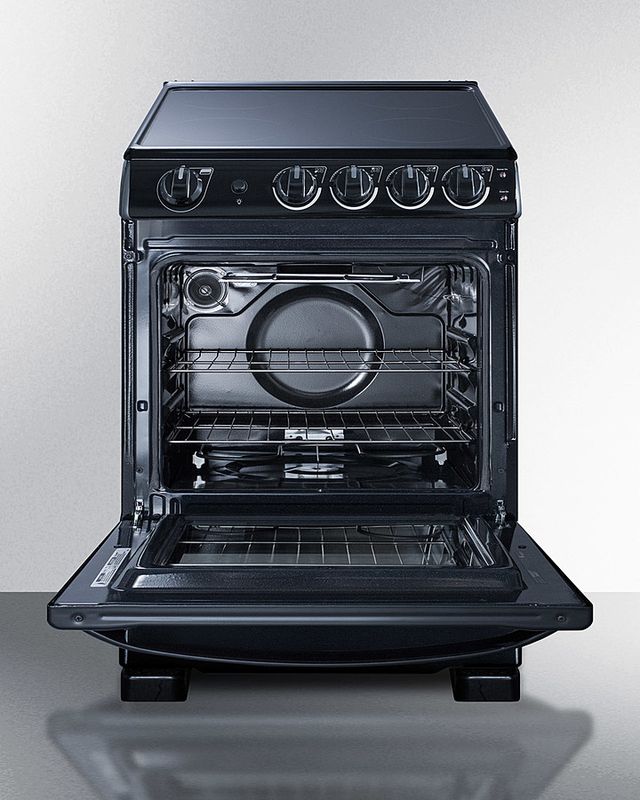 Summit® White Pearl Series 24" Black Slide-In Electric Range-1