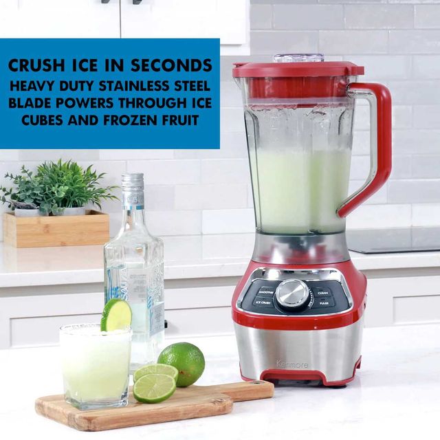Kenmore® 1200W Red and Stainless Steel Counter Blender with Variable Speed-4