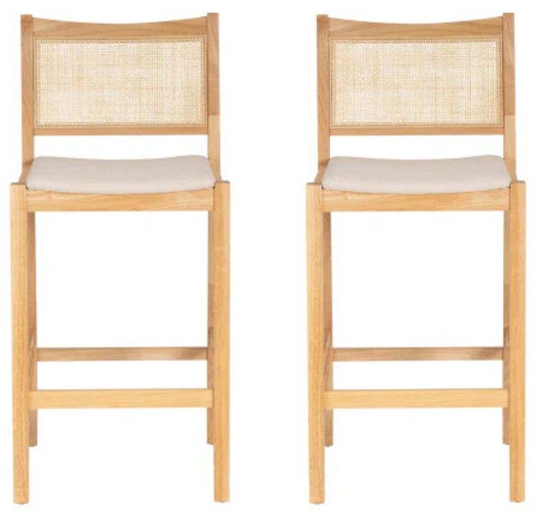 Powell Home Fashions Beaux Cane Barstool - Thumbnail 2