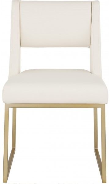 Meridian Furniture Jayce Cream Vegan Leather Dining Side Chair-1