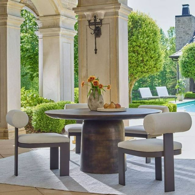 Uttermost® Madrone Golden Dark Bronze Aluminum Indoor-Outdoor Dining Table-0