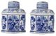 A & B Home 2-Piece Blue/White Porcelain Jars Set-0