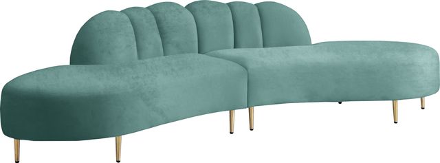 Meridian Furniture Divine 2-Piece Mint Velvet Sectional-1