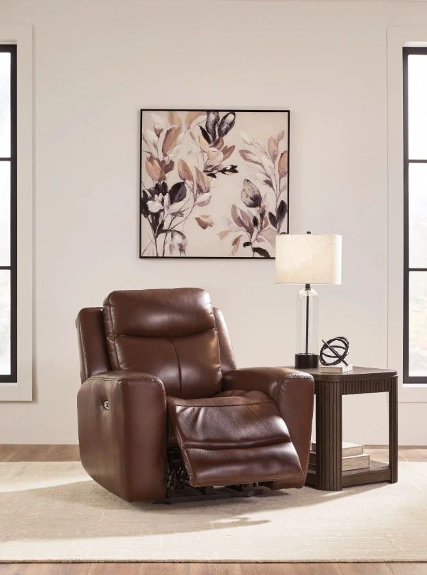 Signature Design by Ashley® Next Move Mahogany Power Recliner with Adjustable Headrest-2