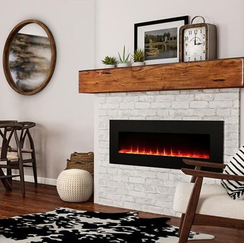 Sunheat® Black Wall Mount Fireplace with Table Stand-3
